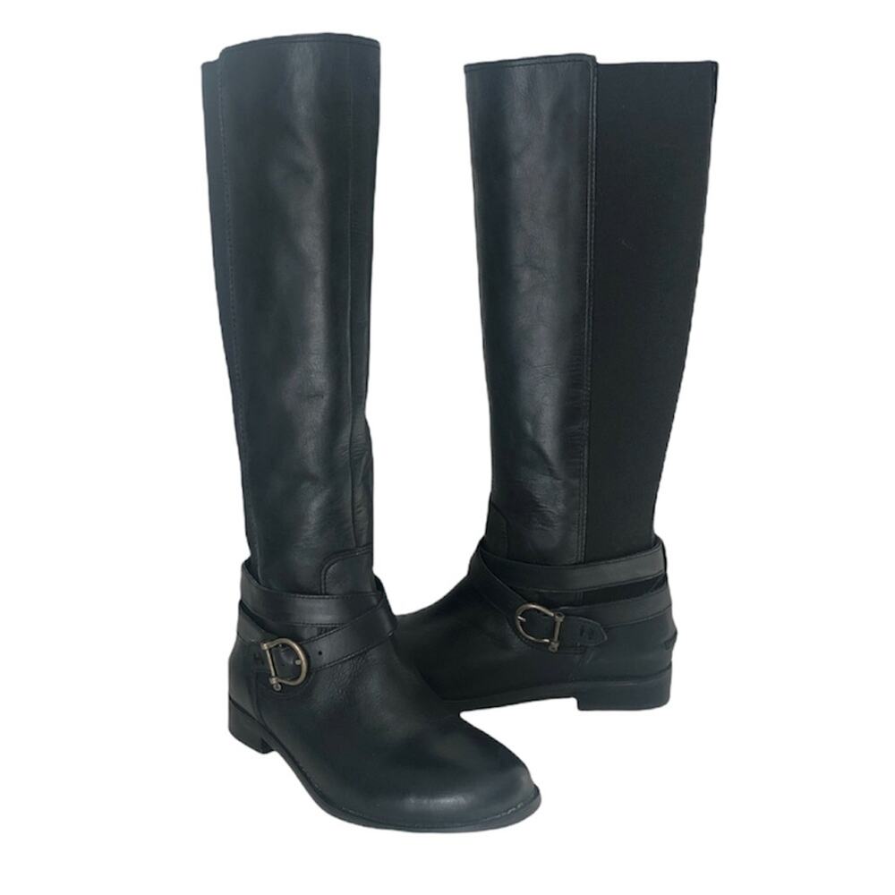 Sperry Cedar Black Leather Riding Boots Womens 6.5